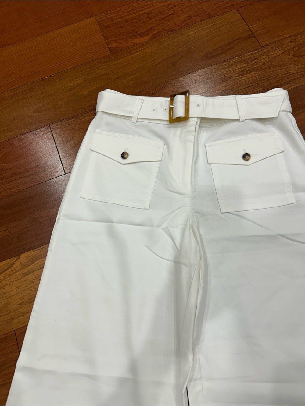 Ladies size 8 white new with tags LOFT ankle wide leg pants - Picture 4 of 9